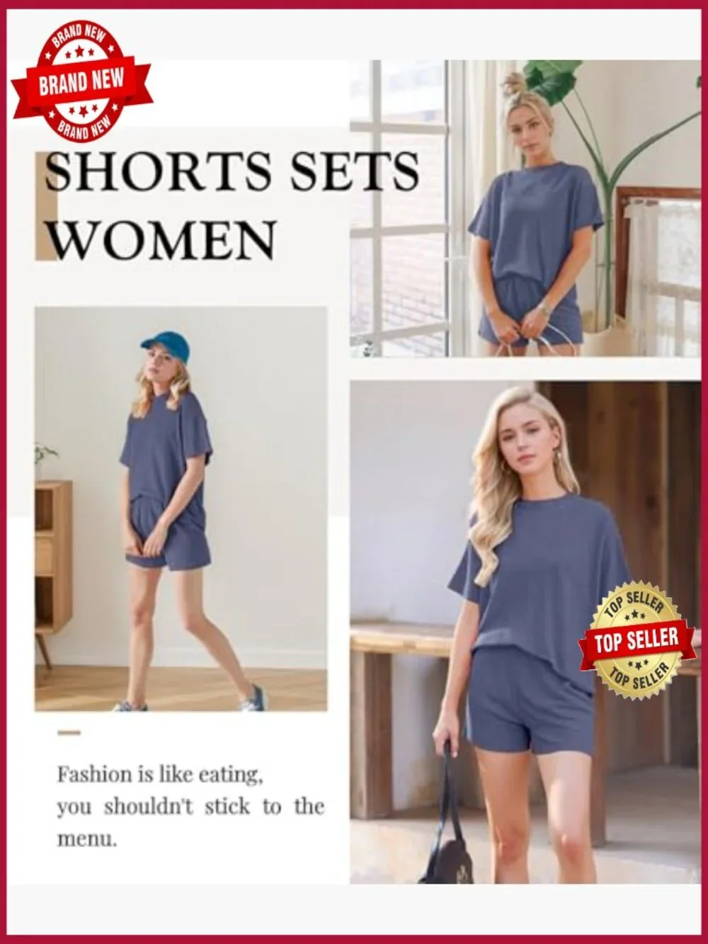 Women's 2 Piece Shorts Set Ribbed Lounge Matching Summer Outfit
